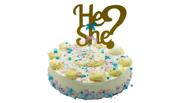 Genderreveal taart & gebakjes afbeelding